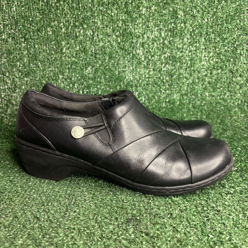 Clarks Channing Ann Side Zip Pleated Comfort Leather Ankle Bootie Black Women 11